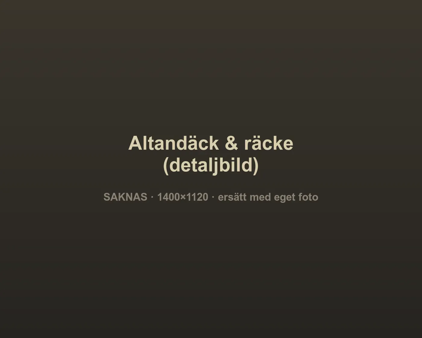 Detalj av altandäck med räcke och trappa